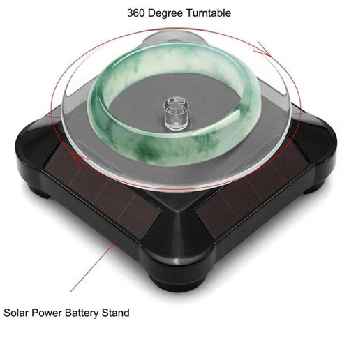 Solar Power Battery 360 Degree Turntable Rotating Products Display Stand Holder